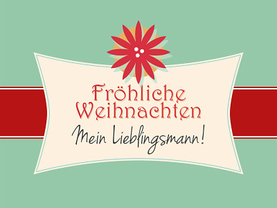 "Merry Christmas to my favorite man!" card christmas deutsch german green holiday merry poinsettia red santa winter xmas