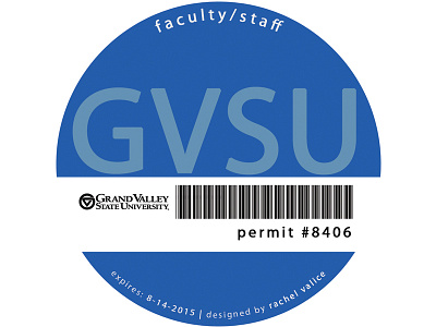 GVSU Parking Permit Concept II blue college design gvsu permit university