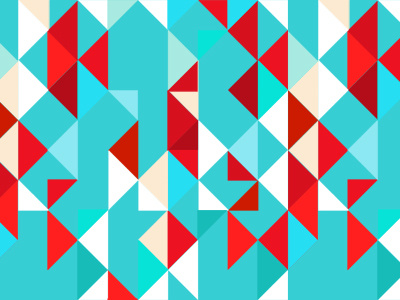 Fractal Goodness blue coral fractal geometric hipster pattern red taupe teal triangle turquoise white