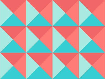 Geometric Goodness blue coral fractal geometric pattern pink salmon teal triangles turquoise