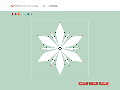 PCG Snowflake Creator algorithm app design application christmas design facebook fractal geometric holiday interface snowflake ui