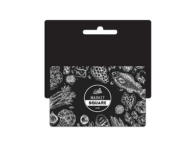 Market Square Stores: Gift Card black branding card chalkboard concept food gift illustration logo market rustic white