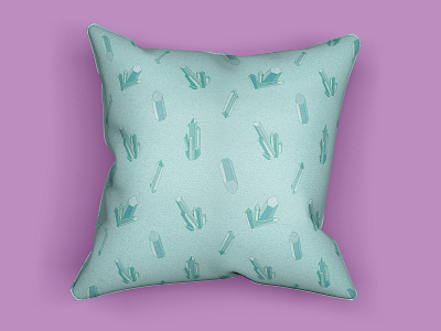 Crystal Point Pattern Pillow (Emerald) crystal crystals design green illustration pattern pattern a day pattern art pattern design patterns photoshop pillow pillow mockup pink print print design prints product product design products