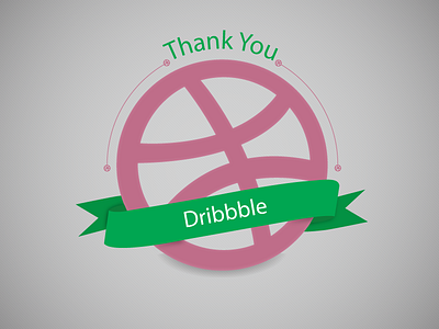 Thank You banner debut dribbble dribbble team first shot illustration thank you