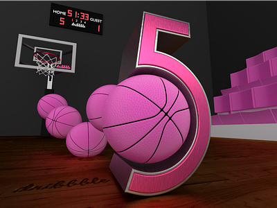 Dribbble Final 5 anniversary basketball court dribbble five