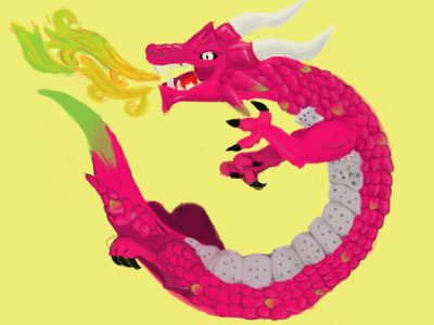 Dragon Fruit Dragon concept digital painting dragon dragon fruit dragonfruit fruit logo mikes hard