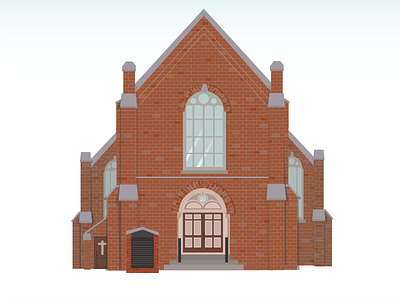 Church WIP arch brick church illustration sign sister wedding windows