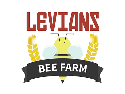 Bee Farm Logo banner bee farm hex honeycomb levians russian wheat