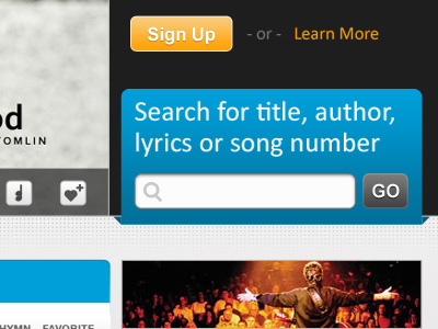 search author css html search songs title