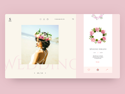 Concept product card for wedding wreath concept daily design landing page minimalism minimalistic product card typography ui ui design ux ux ui web webdesign