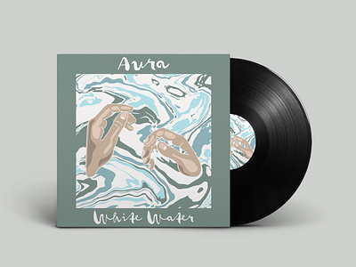 Aura - White Water Single album art design illustraion music art product design