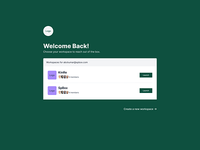 workspace list branding login ui ux workspace