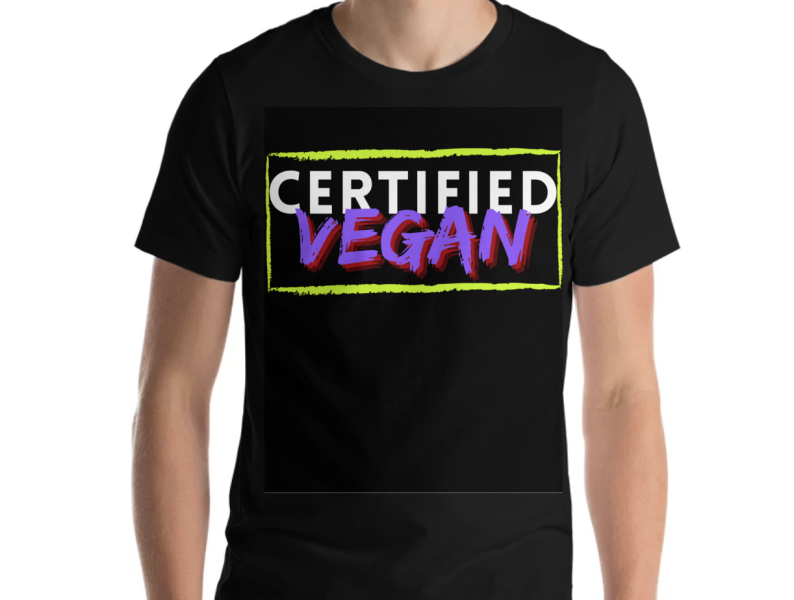 Certified Vegan t-shirt design cruelty-free vegan typogaphy graphic design