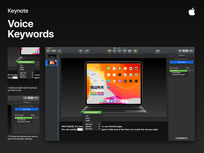 Idea: Voice Keyword Trigger in Apple Keynote apple concept feature idea interface keynote ui ux