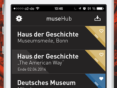 muse "hub" screen app audio corporate design drag guide hub interactive muse museum