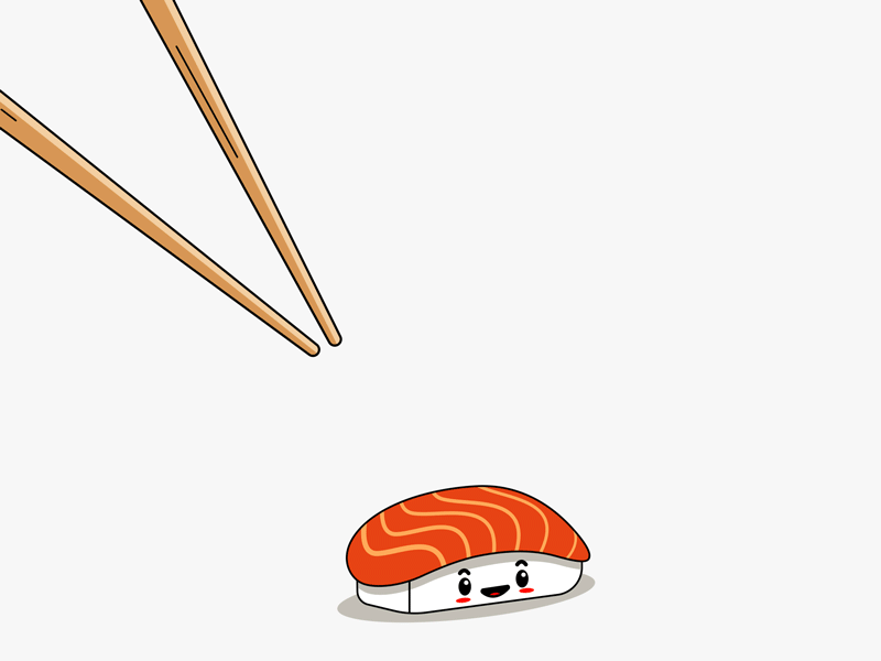 sushi on the run after affects animation character character design design graphic design illustration motion motion design vector