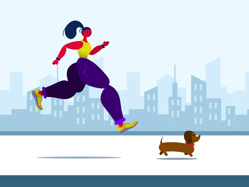 City run after affects animation blue character character animation character design design flat gif graphic design illustration minimal motion design motion design school simple vector