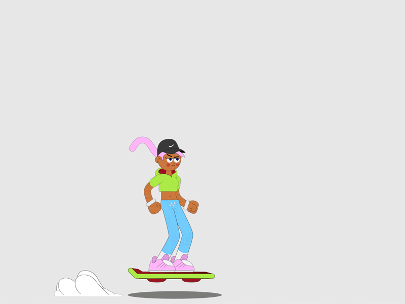 Hoverboard 2d 2danimation animation character character design clean design graphic design graphicdesign illustration motion design motiondesign vector