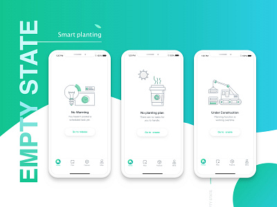 Smart planting empty state agriculture app green illustration
