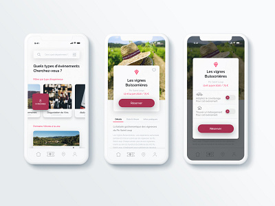 Wine Event App - UX & UI Design app design event app interaction design minimalist design mobile design mobile mockup modern design purple app ui design ux design wine app