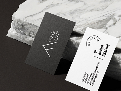 Issé Ari Design - Business Card #3 black and white logo branding branding and identity branding concept businesscard creative agency design luxury design marble minimalist design modern design print design