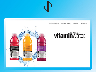 Vitamin Water Website Design bottle clean design drinks illustration minimal simple ui ux vector water web website white