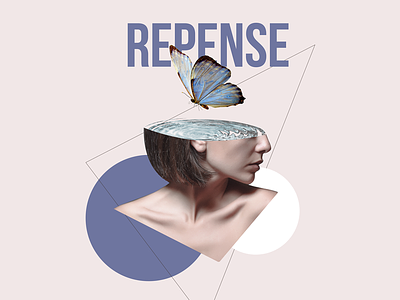 Colagem digital | Repense (Ohpyx!) butterfly digital collage emotions head photo manipulation think water woman