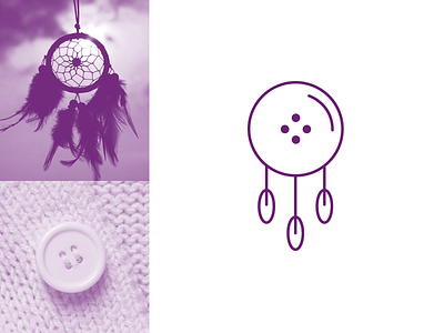 Meiofio Symbol boho button dreamcatcher esoteric handmade logo sewing symbol thread