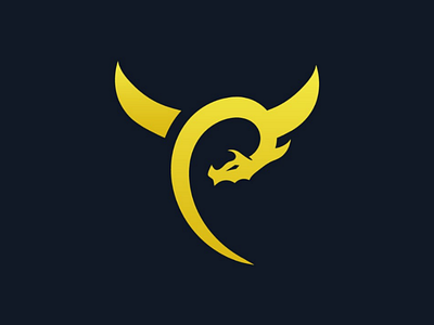 Golden Dragon gold dragon wings logo design