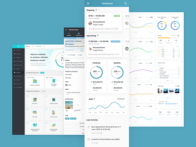 Ad.IQ advertising analytics appointments booking crm customers dashboard invoices jobs paas saas statistics ui user interface ux