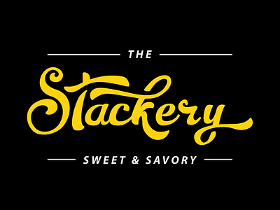 The Stackery branding identity lettering logo logotype script typography wordmark