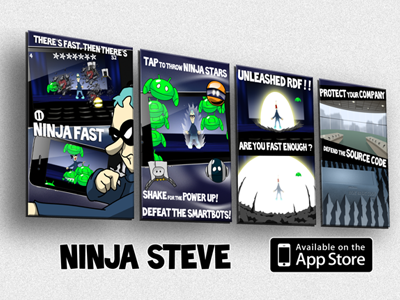 Ninja Steve android app apple blackberry game ios jobs keynote platform steve symbian wars windows