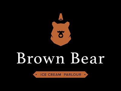 Brown Bear bear brand ice cream icon logo parlour shop
