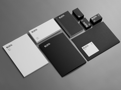 Blocd Identity black and white branding identity logo logotype print silkscreen stationery