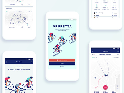 Grupetta App app app design cycling strava uxui