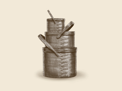 Shaker Sawdust Stacking Boxes Illustration