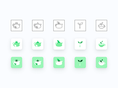 Tea App logo exploration icons tea