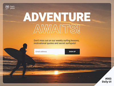 Daily UI #003 Surfing Landing Page
