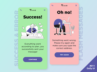 Daily UI #011 Success and Error Flash Messages