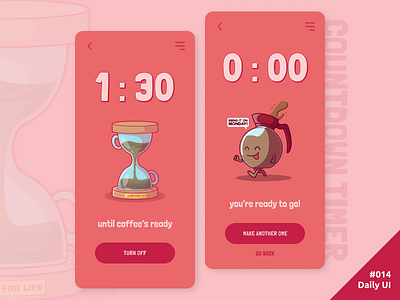 Daily UI #014 Countdown Timer 014 app coffee countdown counter daily daily ui dailyui drink hourglass mobile time timer ui