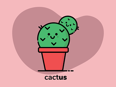 Cactus cactus flat design graphic illustration