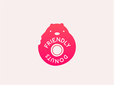 Frendly Donuts branding flat logo logodesign