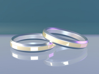 3D Silver and Golden Rings