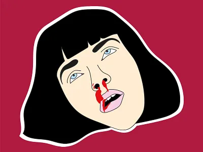 Mia Wallace adobe design draw drawing ermann ermanngraphic graphic graphicdesign graphicdesigner illustration illustrator logo mia miawallace pulpfiction quentin tarantino tarantino ui uma thurman vector