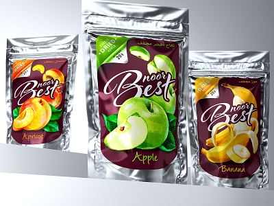 NOOR BEST— FRUITS AND BERRIES apple apricot banana brand branding design doy pack fruits illustration label logo packaging packaging design snacks trademark