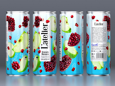 L'ATELIER — CARBONATED BEVERAGE apples brand branding design label logo packaging packaging design trademark