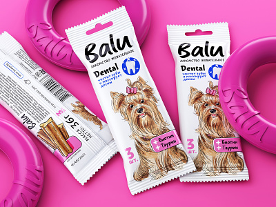 BALU — CHEWY TREAT FOR DOGS brand branding character design dog dog food flowpack food illustration logo packaging packaging design trademark