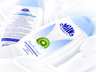 MILK COSMETIC — conditioners branding conditioner cosmetic design icon kiwi label logo milk packaging packaging design trademark typography