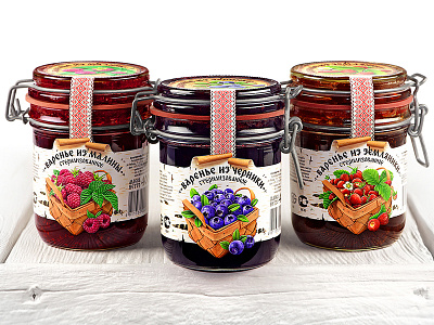 ABC — BERRY JAM berries brand branding design illustration jam label logo packaging packaging design raspberry strawberry trademark