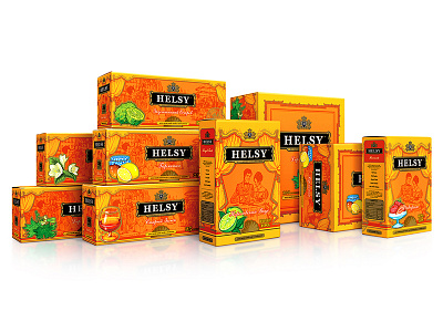 HELSY — TEA beverages brand branding character design drinks fruit tea fruits helsy illustration packaging packaging design tea trademark vector